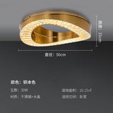 500 MM Crystal Surface Brass Chandelier for Low Height Ceilings