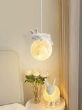 led White Bunny Kind Room Hanging Pendant Ceiling Light - Warm White