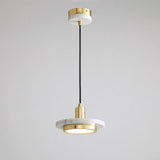 led Gold White Stone Disk Hanging Pendant Ceiling Light - Warm White - Ashish Electrical India
