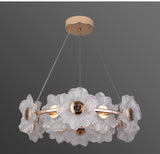 600 MM MOP Crystal Gold LED Chandelier for Living Dining Room Light- Warm White