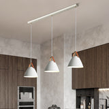 White Metal Pendant Light Hanging Bediside Dining Room Light - Warm White