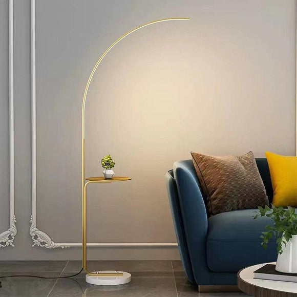 Arc Gold Floor lamp with Table Living Room Light for Home Lighting Standing lamp - Gold