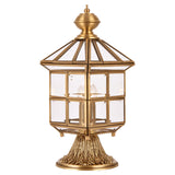 Modern Pillar Light Brass Gate Lamp Lantern Post Light