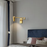 LED 6W Antique Gold Bedside Wall Light with Adjustable Arm Spot - Warm White