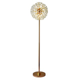 Gold Crystal Metal Floor lamp with Shade Living Room Standing lamp