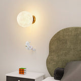 Led Resin Moon Lamp with Astro Kids Room Wall Light - Warm White