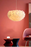 Peach Feather Chandelier 450MM for Living Room Indoor Outdoor Light - Warm White