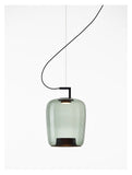 LED Glass Smokey Ash Black Pendant Lamp Ceiling Light - Warm White