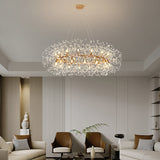 800 MM Crystal Gold LED Chandelier Light for Living Room Round Dining Room