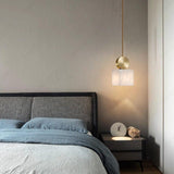 led Gold White Stone Hanging Pendant Ceiling Light