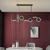 7 Led Black Body Modern Linear LED Chandelier Hanging Lamp - Warm White