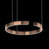 Copper Rose Gold Metallic LED Chandelier 400MM Ring Light - Warm White