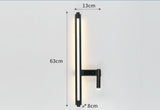 LED Black Long Bedside Wall Light with Spot - Warm White