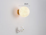 Led Resin Moon Lamp with Astro Kids Room Wall Light - Warm White