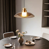 Gold Long Amber Champagne Glass Pendant Light