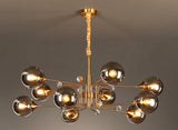 10 Light Electroplated Metal Gold Smokey Glass Chandelier Ceiling Light - Warm White - Ashish Electrical India