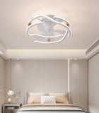 500 MM White Gold Low Ceiling Light with Fan LED Chandelier - Warm White