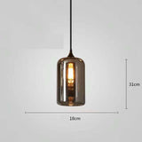 GLASS SMOKE BLACK PENDANT CEILING LIGHT BEDSIDE HANGING LIGHT DINING ROOM - WARM WHITE