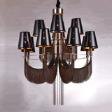 12 LIGHT SHADE Black ITALIAN CHANDELIER CEILING LIGHTS HANGING