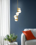 5 Light LED Gold frodt Ball Pendant Lamp Ceiling Light for Home and Office - Warm White - Ashish Electrical India