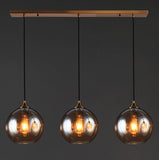 1-Light Gold Amber Champagne Glass Pendant Ceiling Light - Warm White - Ashish Electrical India