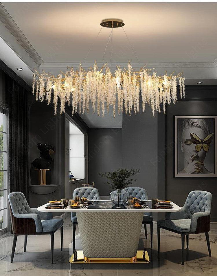 1200MM LONG GOLDEN Long Drop CRYSTAL CHANDELIER CEILING LIGHTS HANGING