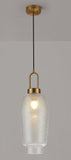 1 Light LED Clear Sand Blast Glass Gold Pendant Ceiling Light - Warm White - Ashish Electrical India