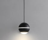 1 Light Straight LED Ball Black Pendant Lamp Ceiling Light - Warm White - Ashish Electrical India