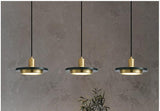 led Gold Black Stone Disk Hanging Pendant Ceiling Light - Warm White - Ashish Electrical India