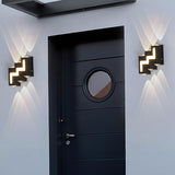 7 LED Outdoor Black Wall Lamp Up and Down Wall Light Waterproof (Warm White) - Ashish Electrical India