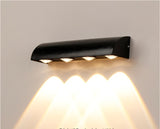 6 LED Outdoor Black Gold Wall Gate Lamp Up or Down Wall Light Waterproof (Warm White)