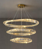 3 Ring Tilt Crystal LED Chandelier Hanging Suspension Lamp - Warm White