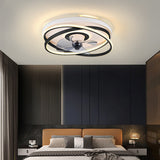 500 MM Black White Low Ceiling Light with Fan LED Chandelier - Warm White