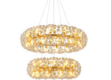 2 Rings Crystal Design Glass Modern LED Chandelier - Warm White