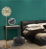 Gold Crystal Metal Floor lamp with Shade Living Room Standing lamp