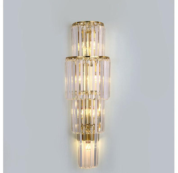 Led 4 Layer Crystal Modern Gold Metal Wall Light for Drawing Room - Warm White - Ashish Electrical India