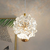 led Gold Crystal Pendant Light Bedside Hanging Corner Light - Warm White