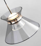 1 Light LED Glass Smokey Black Gold Pendant Ceiling Light - Warm White
