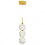 3 Led Gold Modern Pendant Light for Bedside Dining Hanging Light