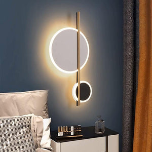 LED Modern Round Gold Black Wall Art Light - Warm White - Ashish Electrical India