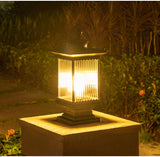 Square Pillar Light Antique Gate Light E27 Lantern Lamp Post E27 (Color : Brown)