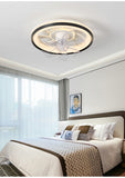 500 MM White Low Ceiling Light with Fan LED Chandelier - Warm White
