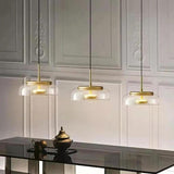 3 Led Light Modern Amber Champagne Glass Pendant Ceiling Hanging Light - Warm White - Ashish Electrical India
