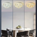 500 MM White Gold Low Ceiling Light with Fan LED Chandelier - Warm White