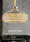 600 MM Crystal Gold LED Chandelier for Living Dining Room Light- Warm White