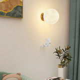 Led Resin Moon Lamp with Astro Kids Room Wall Light - Warm White