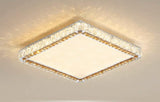 600x600 MM Gold Crystal Square LED Chandelier Lamp - Warm White - Ashish Electrical India