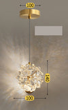 led Gold Crystal Pendant Light Bedside Hanging Corner Light - Warm White