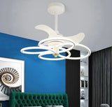 24 Inch White Profile Ceiling Light with Fan LED Chandelier