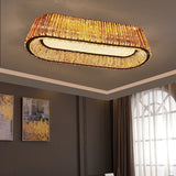 Surface Mounted Rectangular Low Ceiling Height Crystal LED Chandelier 1000 MM - Warm White